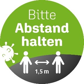 Bild 15m Abstand halten